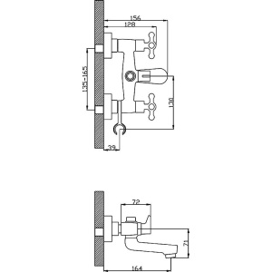 Смеситель для ванны с душем Rossinka G G02-83