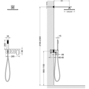 Душевой комплект Timo Selene SX-2169/17SM С ВНУТРЕННЕЙ ЧАСТЬЮ, золото матовое