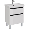 Тумба с раковиной Lemark Combi 70 черная, белая глянцевая