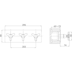 Смеситель для ванны с душем D&K Hessen Goethe DA1384841 С ВНУТРЕННЕЙ ЧАСТЬЮ