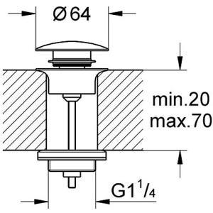 Донный клапан для раковины GROHE 65807GN0 холодный рассвет, матовый
