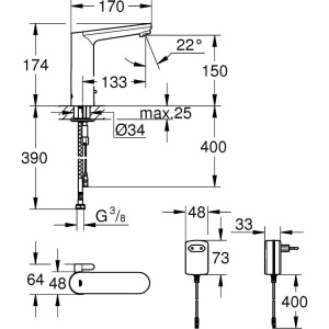 Смеситель для раковины Grohe Eurosmart Cosmopolitan E 36421000