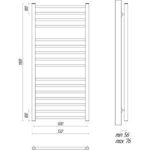 Полотенцесушитель водяной Lemark Ursus П16 50x110, черный