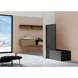Купить Шторка на ванну Vincea VSB-1E100CGB 100 см, профиль чёрный, стекло тонированное в Москве с доставкой Шторка на ванну Vincea VSB-1E100CGB 100 см, профиль чёрный, стекло тонированное