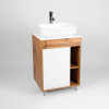 Тумба с раковиной VIANT Бостон 60 напольная, дуб вотан, белая, раковина A63570
