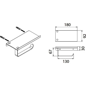 Держатель туалетной бумаги Fixsen Hotel FX-31011 с полкой для телефона