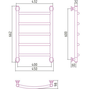 Полотенцесушитель водяной Сунержа Галант + 60x40