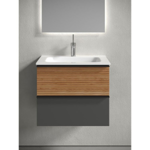 Купить Тумба с раковиной Sancos Delta 60 дуб красный, графит в Москве с доставкой Тумба с раковиной Sancos Delta 60 дуб красный, графит