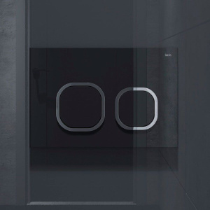 Кнопка смыва IDDIS Uniglass UNG01BCi77 стекло, черная/хром