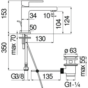 Смеситель для раковины Nobili Up UP94118/1BM Velvet black