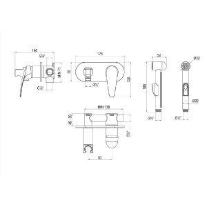 Гигиенический душ Lemark Linara LM0419C со смесителем