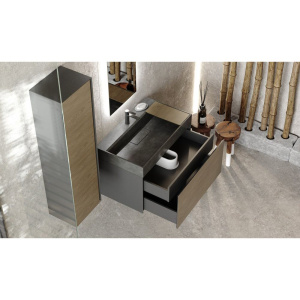 Шкаф-пенал Raval Forest 33, антрацит, дуб орлеан