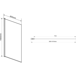 Шторка на ванну Vincea VSB-11800CL 80 см, профиль хром, стекло прозрачное