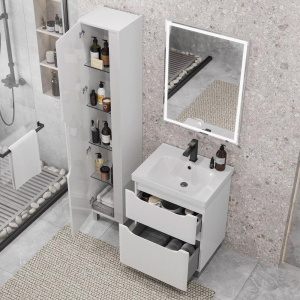 Мебель для ванной SanStar Lanciano 60 напольная, белая, раковина Dreja Грейс 60