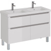 Тумба с раковиной Lemark Buno 120 белая глянцевая, 4 ящика