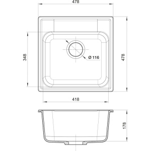 Мойка кухонная GranFest Quarz Z 48 черная
