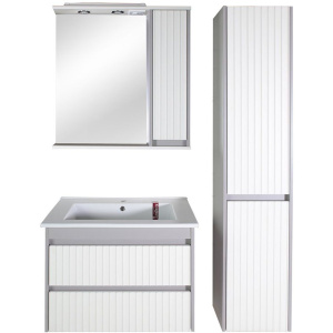 Шкаф-пенал ASB-Mebel Мирано 35 слоновая кость, шиншилла серая