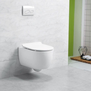 Унитаз подвесной Art&Max Bologna AM211CHR/AM211SC безободковый, с микролифтом, белый