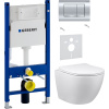 Комплект Унитаз подвесной Vincea Globo + Шумоизоляция Geberit + Инсталляция Duofix Delta 458.163.21.1 с кнопкой смыва, хром