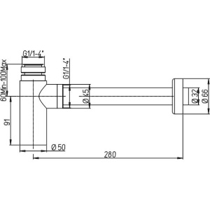 Сифон для раковины Paini Cox 78PZ849, черный