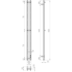 Полотенцесушитель электрический Двин X-2 plaza neo 160х80, хром