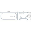 Стальная ванна ВИЗ Reimar R-44901 140x70 см, с ножками, с шумоизоляцией