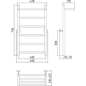 Купить Полотенцесушитель водяной Стилье Универсал-54 80x40 в Москве с доставкой Полотенцесушитель водяной Стилье Универсал-54 80x40