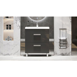 Купить Тумба с раковиной Velvex Orlando 70 серая в Москве с доставкой Тумба с раковиной Velvex Orlando 70 серая