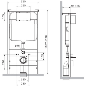 Купить Система инсталляции для унитазов SantiLine SL-01/K с кнопкой смыва в Москве с доставкой Система инсталляции для унитазов SantiLine SL-01/K с кнопкой смыва