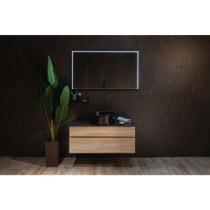 Купить Зеркало Art&Max Aversa 120х70 черное, с LED-подсветкой, 6000К в Москве с доставкой Зеркало Art&Max Aversa 120х70 черное, с LED-подсветкой, 6000К