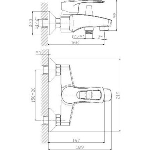 Смеситель для ванны с душем Rossinka T T40-31