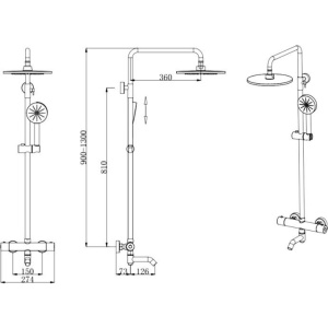 Душевая стойка Bronze de Luxe Scandi 11060BR бронза