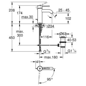 Смеситель для раковины Grohe Essence New 23591001