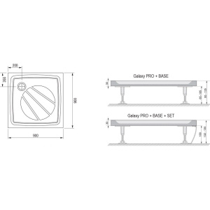 Поддон для душа Ravak Galaxy Pro Perseus Pro-90
