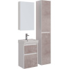 Мебель для ванной Lemark Combi 45, бетон, белая глянцевая