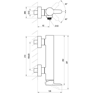 Смеситель для душа Ravak Puri X070187 черный матовый
