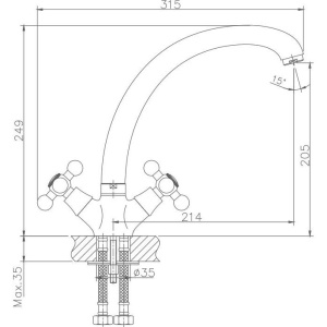 Купить Смеситель для кухни Haiba HB19 хром в Москве с доставкой Смеситель для кухни Haiba HB19 хром