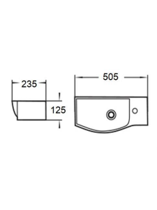 Раковина подвесная глянцевая белая 505х235х125 WeltWasser AISBACH 7950 GL-WT R (10000008693)