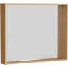 Зеркало Aqwella Basic 80х100 дуб золотой, с полкой