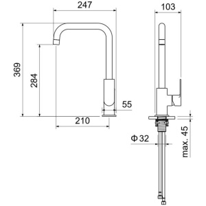 Смеситель для кухни Aquatek Лира AQ1480CR хром