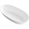 Ванна из искусственного камня Vincea VBT-6S01MW 170x75 см, отдельностоящая, овальная, со сливом-переливом, матовая