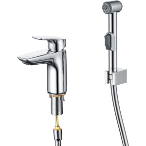 Смеситель для раковины Акватек Вега AQ1012CR с гигиеническим душем, хром