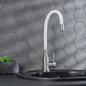 Смеситель для кухни РМС Sus124w SUS124W-016F белый, сталь