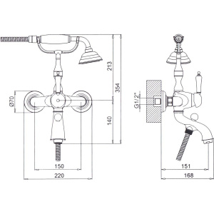 Смеситель для ванны с душем Margaroli Classica RU1004AA01BR