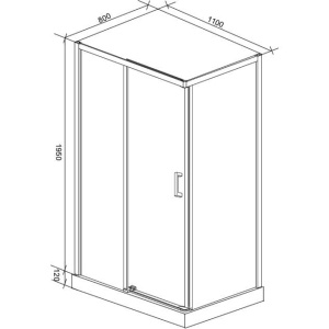 Душевой уголок Ceruttispa Vito 110B L 110х80, профиль черный