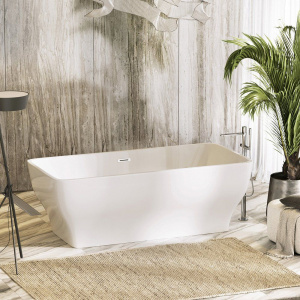 Акриловая ванна Sancos Neo FB09 170x80 см, отдельностоящая, с каркасом, со сливом-переливом