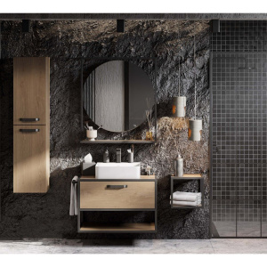 Купить Зеркало AQUATON Лофт Фабрик 80 дуб кантри, с полкой в Москве с доставкой Зеркало AQUATON Лофт Фабрик 80 дуб кантри, с полкой