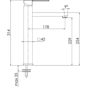 Смеситель для раковины Remer Qubika Q10L с донным клапаном