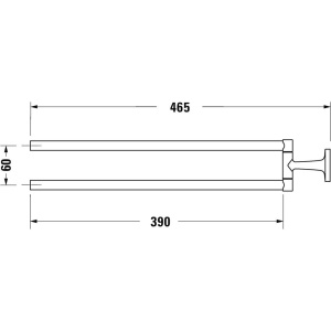 Купить Полотенцедержатель Duravit Starck T 0099411000 хром, двойной в Москве с доставкой Полотенцедержатель Duravit Starck T 0099411000 хром, двойной