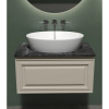 Тумба с раковиной Sancos Very 80 см, beige soft, столешница черный мрамор, раковина CN5018